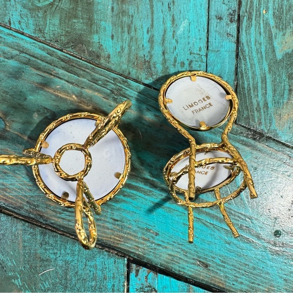 Limoges Handpainted Patio Miniature Furniture Table Chair - Picture 7 of 11